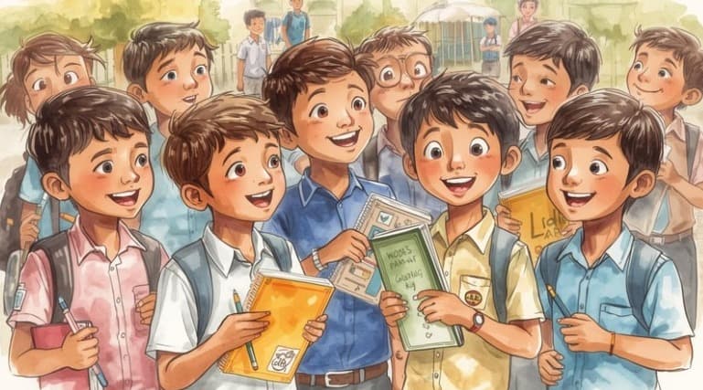 School stationery provided to students